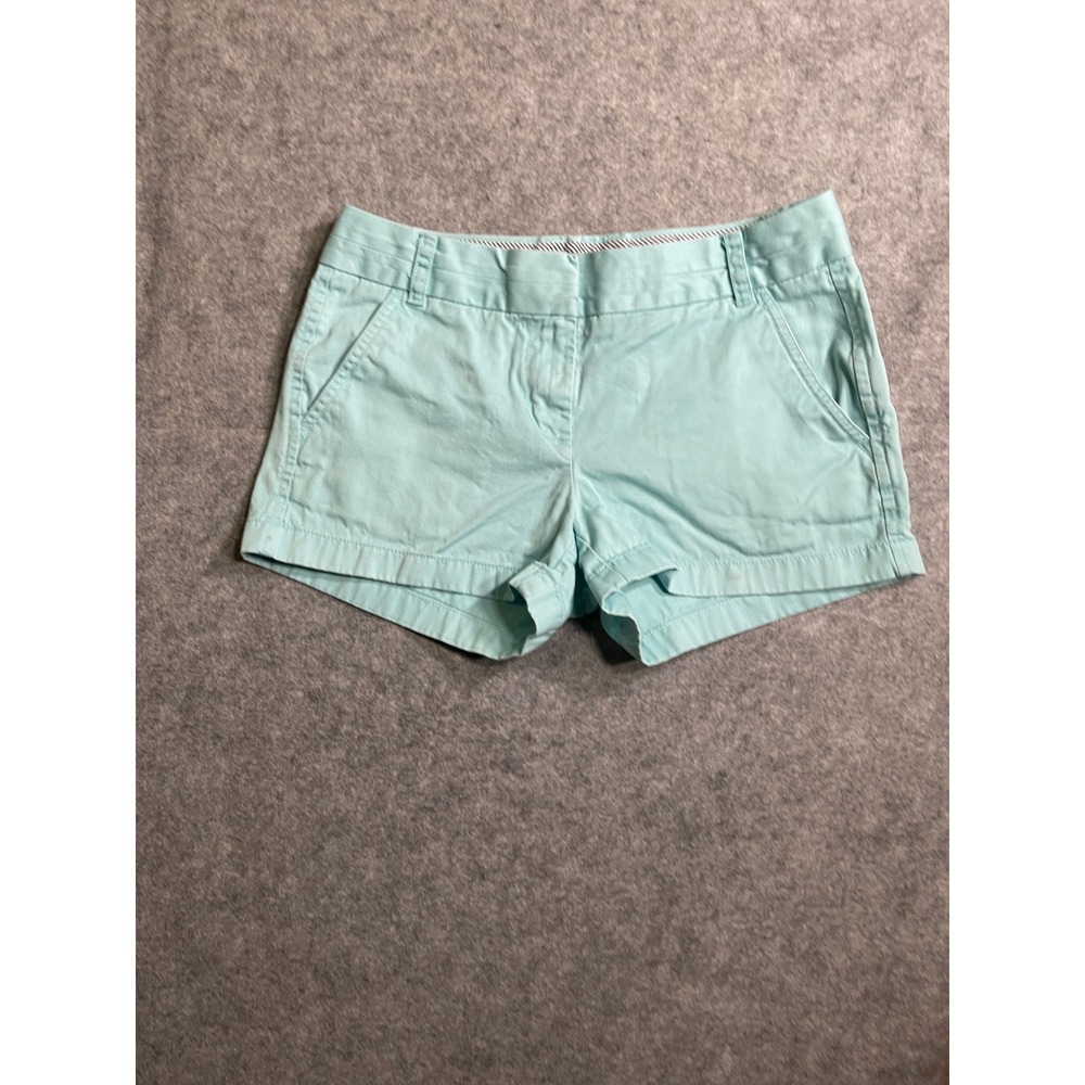 J.Crew Chino Shorts Womens 2 Mint Green Aqua Cotton Twill Summer Casual Preppy